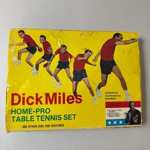 Vintage Dick Miles Red Table Tennis Set Champions Game HomePro Collectible Play